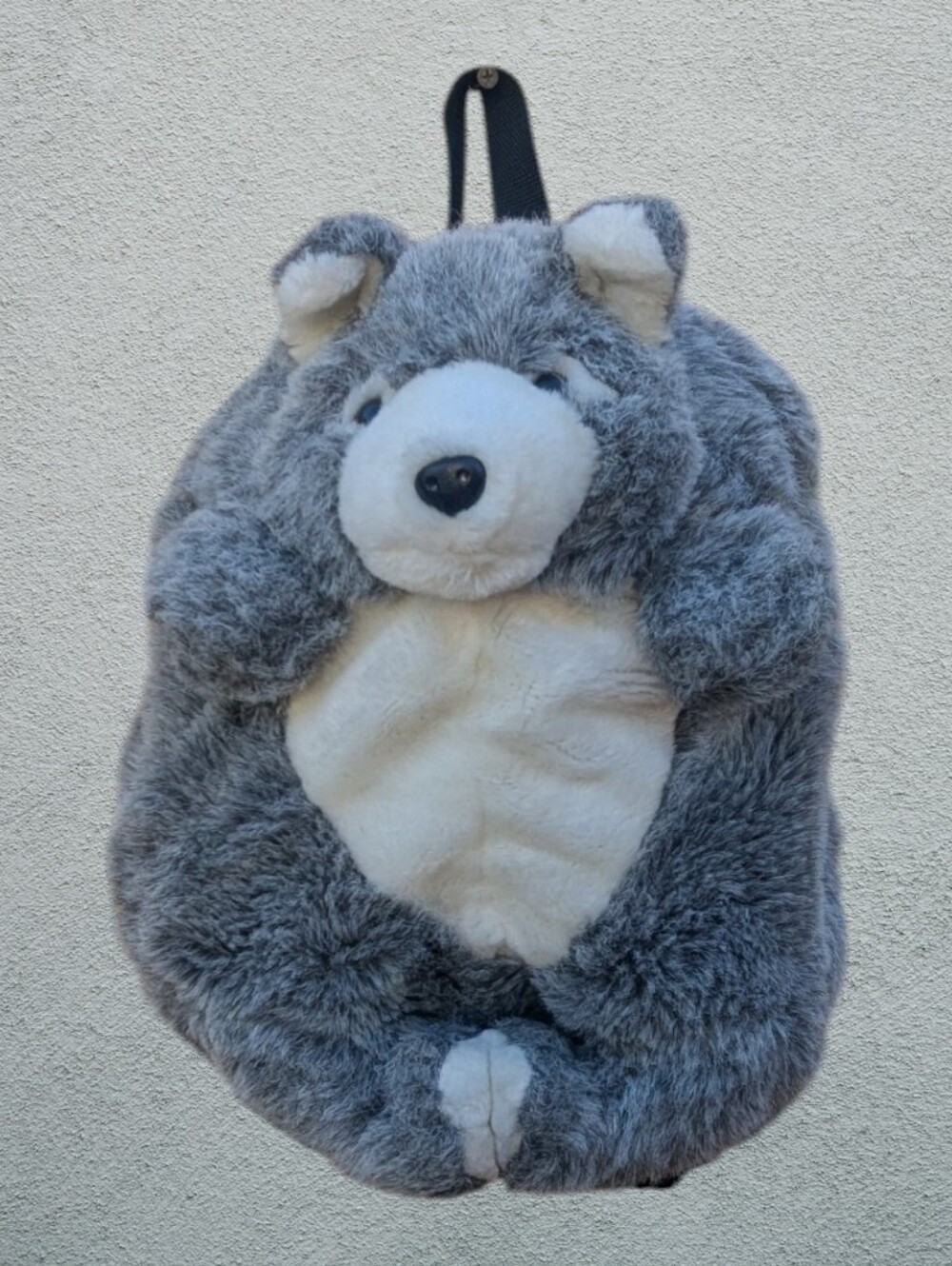 Plush Gray Bear Backpack